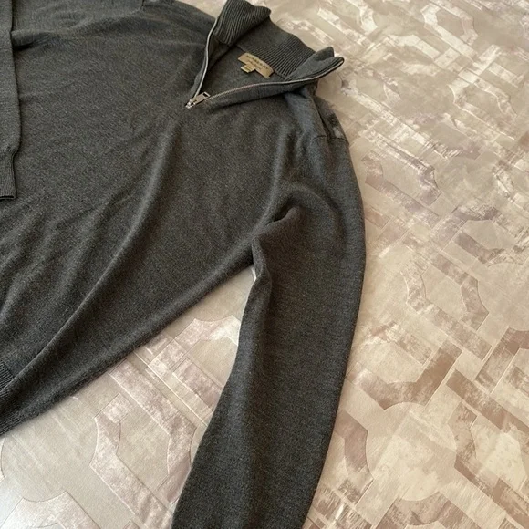 Burberry mock neck sweater in grey merino wool - Picture 5 of 5